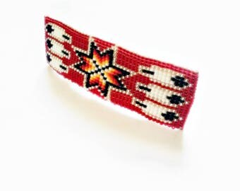 Beaded Hair Barrette- Beaded Hair Accessory- Beaded Hair Clip- Native American Inspired Beadwork- Bohemian Hair Clip- Fashion Accessories