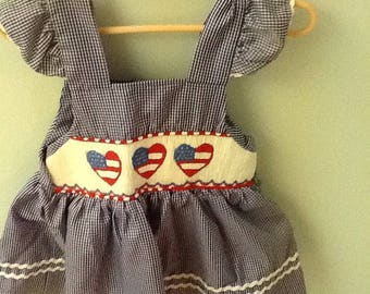 size 3T navy and white check dress