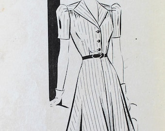 1940s Dress Pattern - Vintage Mail Order Sewing Pattern, 8727 - Bust 32
