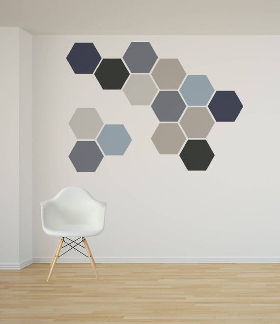 Removable Wall Decal 8 Hexagon Stickers per pack