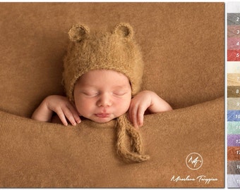 Newborn bear hat and tieback | Different colors | Newborn bear bonnet and tieback | Animal hat | Bear props | Newborn animal bonnet