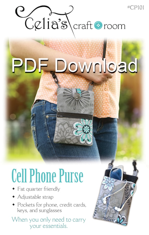 phone cell crossbody purse pattern sewing pdf purses bag patterns easy diy bags course pouch