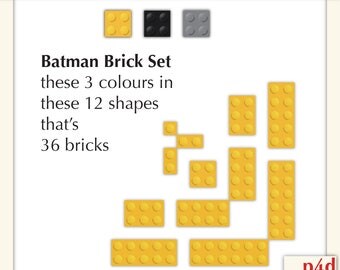 Batman - Brick Clipart - Digital Collage, PNG, Instant Download