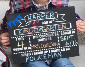 FIRST DAY CHALKBOARD First Day of School Chalkboard Reusable School Stats Chalkboard First and Last Day of School Sign Chalkboard for Pics