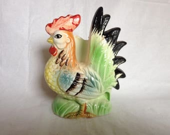 Ceramic Rooster Napkin Holder Made Japan 1950s