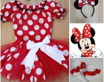 Minnie Mouse Inspired Costume, Minnie Mouse Halloween, Minnie Mouse Birthday, Minnie Meet & Greet, Red Minnie Costume