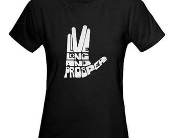 Star Trek live long and prosper ladies tee