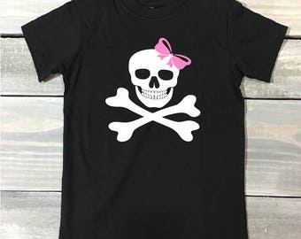Skeleton Bow Kids Halloween T Shirt, T-Shirt, Halloween, Kids Shirt, Girls Halloween Shirt