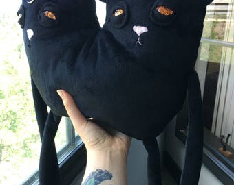 two headed cat plush