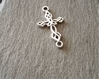 12 Celtic Knot Cross Connector Charms Antique Silver Tone 22x13mm