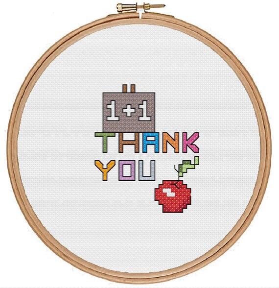 Teacher Thank you cross stitch pattern instant pdf