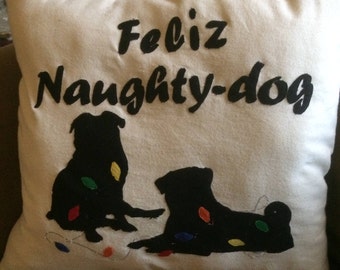 feliz naughty dog pillow