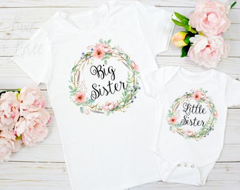 Big Sister Shirt Little Sister Shirt Set, Big Sister Little Sister Outfit, Big Sister Shirt, Little Sister Bodysuit, Sisters Set,Sibling set