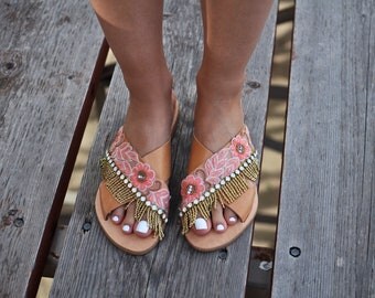 Gold platform sandals jesus sandals jerusalem sandals