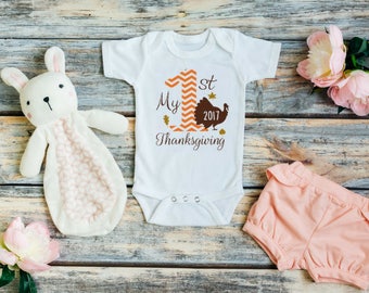 Thanksgiving outfit baby girl - Baby girl thanksgiving outfit - Baby first thanksgiving outfit - My first thanksgiving - My 1st thanksgiving