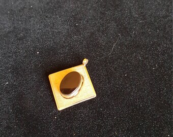 Vintage Van Dell Onyx Gold Fill Pendant