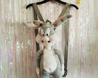 LOONEY TUNES Bugs Bunny Plush backpack - Club Kid Raver Kawaii Tumblr Pastel Grunge - SLEEP4EVERCLUB