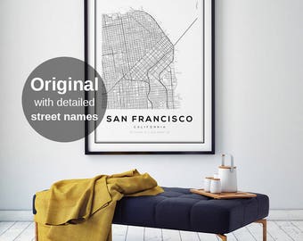 San Francisco Map Print, California Map, San Francisco Map Poster, San Francisco, California, SF Map, City Map Print, Black and White Map