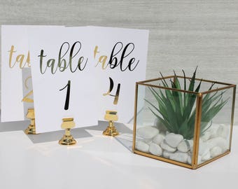 Gold Table Numbers | Wedding Table Numbers | Wedding Table Decor | Gold Foil Table Numbers | Wedding Table Markers