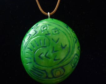 The pendant that glows in the darkness Glowing Heart of Te Fiti Inspired Stone. Amulet of Moana for a gift to a girl.