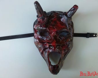 Little red devil mask, Halloween mask, Wearable mask