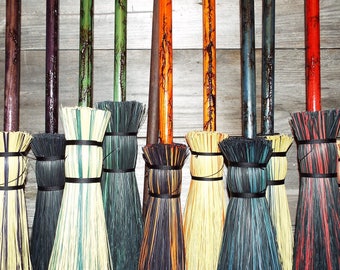 Wizard & Witches Broom Meckley Brooms Lightning Besom Dy-skyz'd