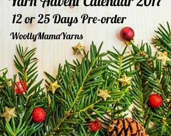 Hand Dyed Yarn Advent Calendar PRE-ORDER, 12 mini skeins or 24 mini skeins + 100g skein, 4Ply Merino Sock, Xmas Gift For Knitter/Crocheter