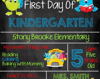First Day of School Chalkboard, First Day of School Sign, First Day of School