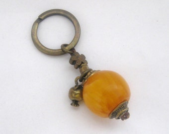 retro keychain-bronze keychain-pomegranate keychain-trendy keychain-modern keychain-charm keychain-handmade-