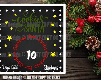 Santa Chalkboard, Christmas svg, Christmas Countdown, Cut File, SVG, DXF, Cricut cut file, Vinyl Cut Files, Silhouette, Christmas, Santa
