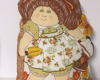 Cabbage Patch Doll / Vintage Cut and Sew Cushion / Large Cabbage Patch 2 sided Pillow / 1980's Doll / 80's Pillow