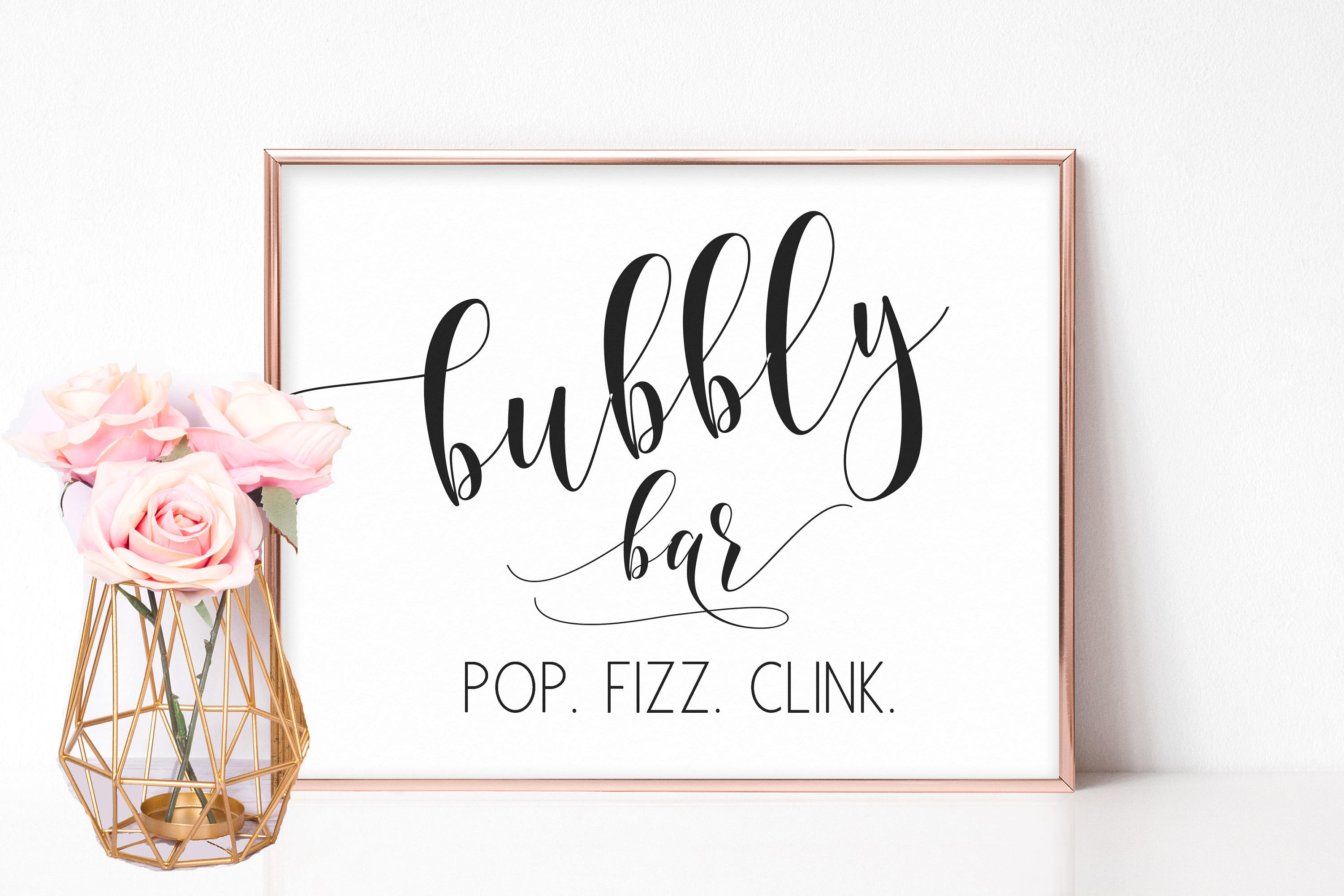 Bubbly Bar Sign Printable Wedding Bar Sign Champagne Table