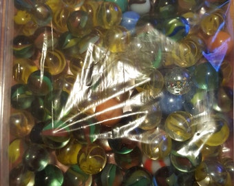 Lot of 105 vintage marbles, antique marbles, vintage games, collectible marbles, marble collection, glass marbles, hand made marbles
