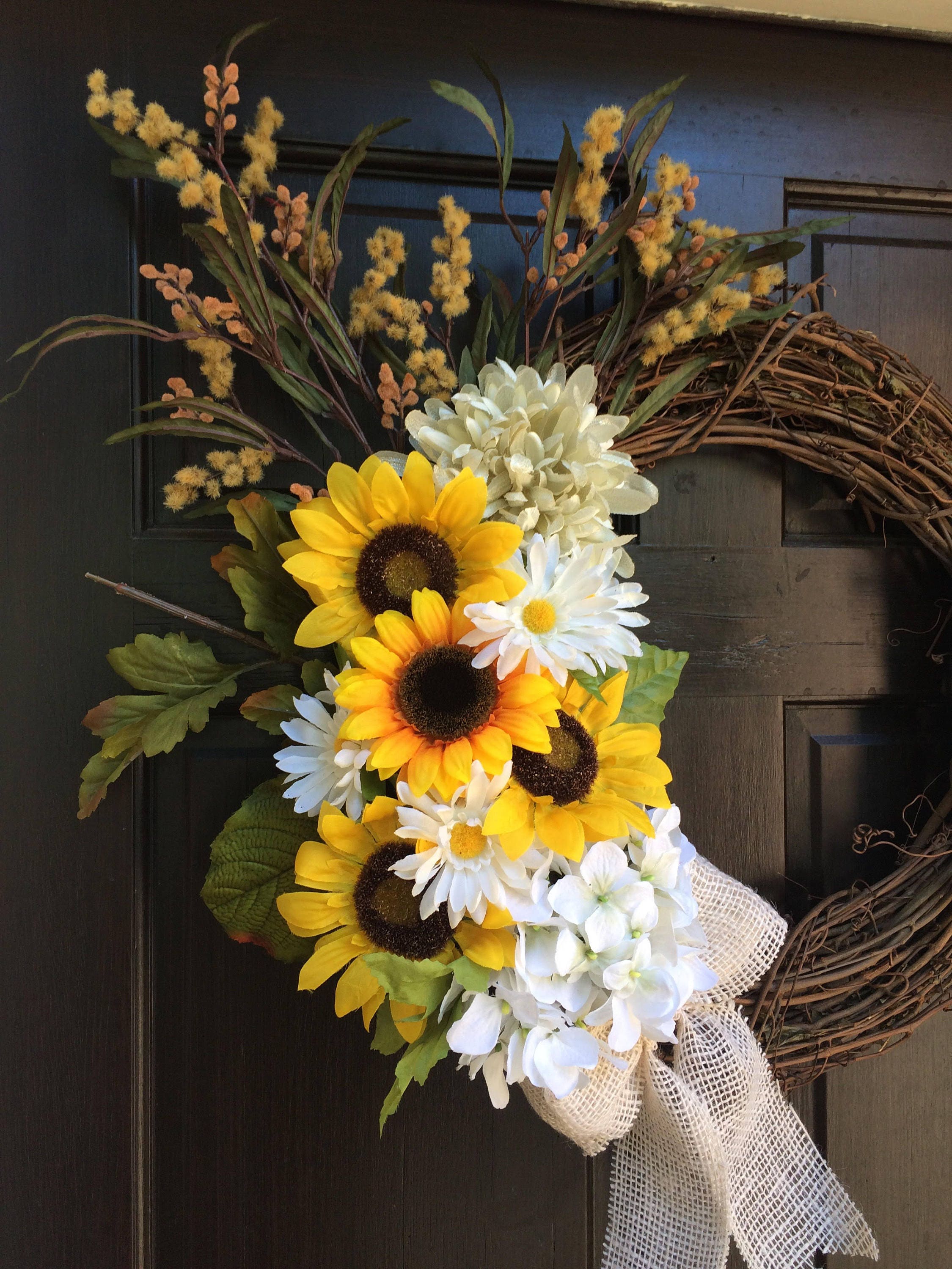 Custom Homemade Sunflower Wreaths