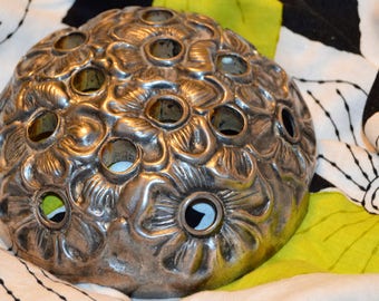 Vintage Silver Metal Perrydell Flower Frog