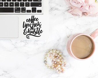 Laptop Decal/ Vinyl Decal/ Vinyl Stickers/ Laptop Stickers/ Coffee Lipstick Hustle/ Macbook Decal/ Yeti Decal/ Mailbox Decal/ Mirror Decal