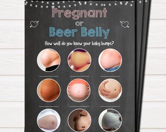 Beer Belly Or Pregnant Belly Game Printable