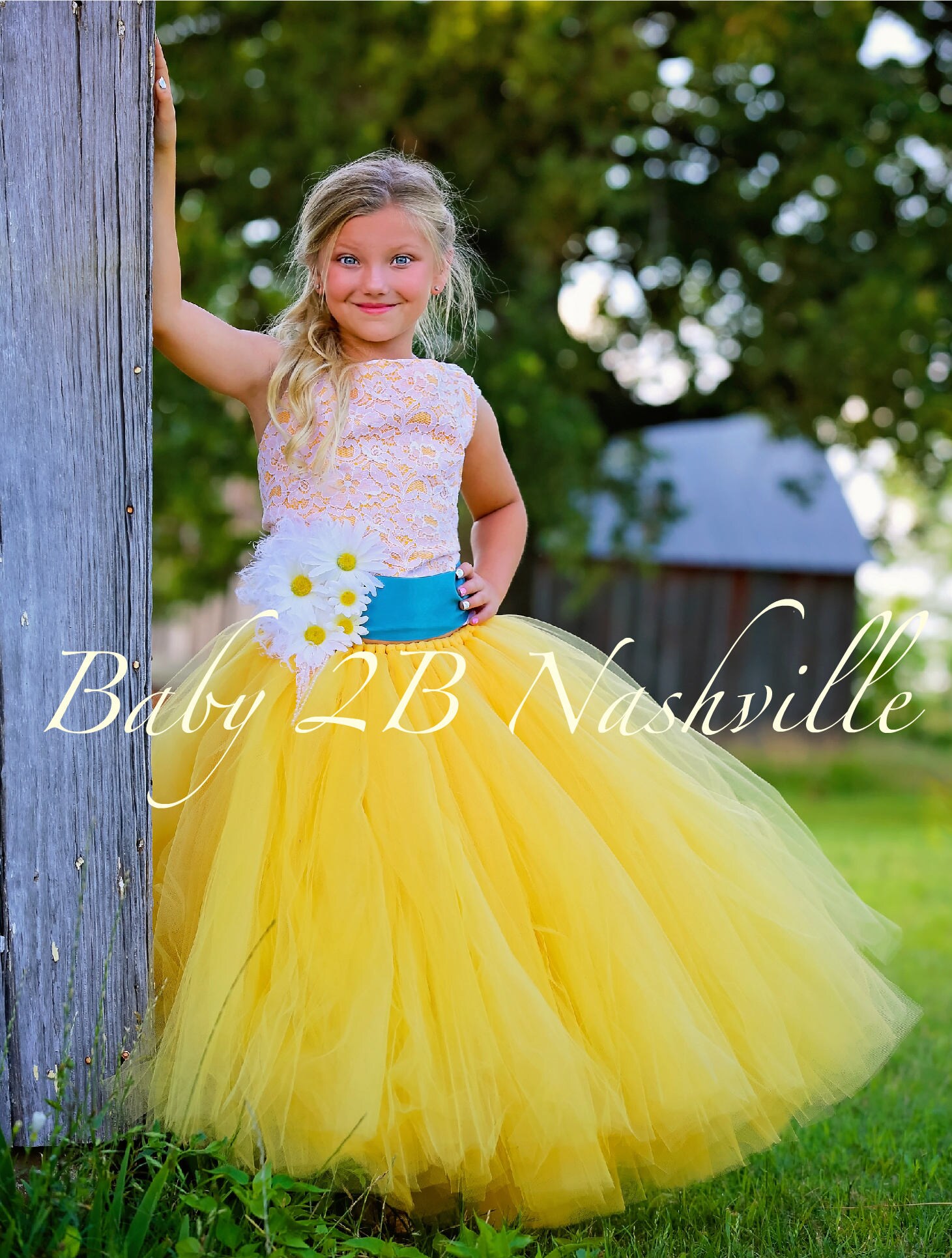 Daisy Dress Yellow Dress Flower Girl Dress Lace Dress Tulle