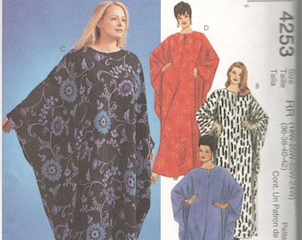 McCalls 4253 Womens Very Loose Fitting Pullover Caftan and Pants Pattern Full Figure Sewing Pattern Size 18 20 22 24 Bust 36 38 40 42 UNCUT