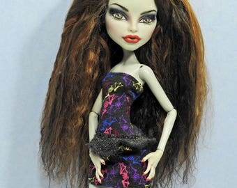 Monster Doll Wig High Fashion Mohair Tibetan Lamb Fur Custom ooak Sunlite Brown