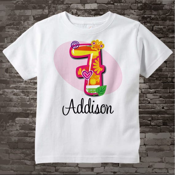 Seven Year Old Shirt with Name Seventh Birthday Shirt Fancy