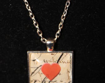Silver Resin Heart Pendant