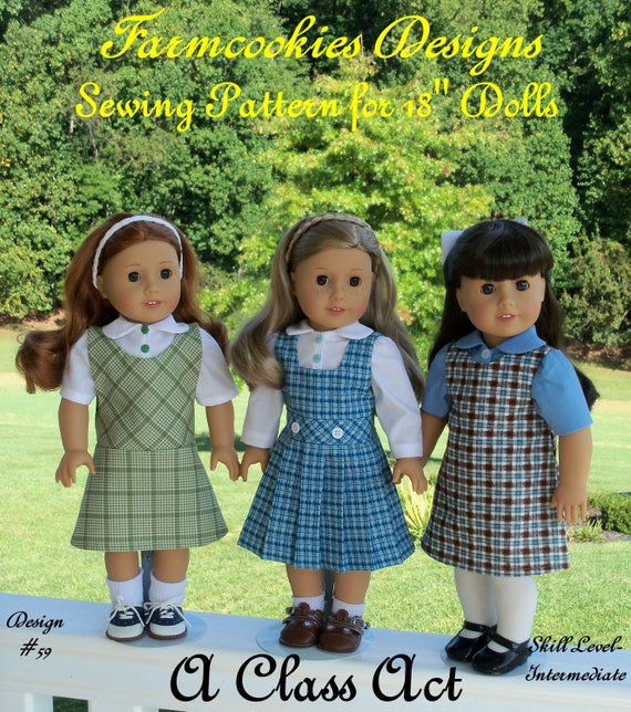 New!! 18" American Girl® Size PRiNTED Sewing Pattern: A CLASS ACT /School Uniform Pattern for 18" American Girl ® Dolls