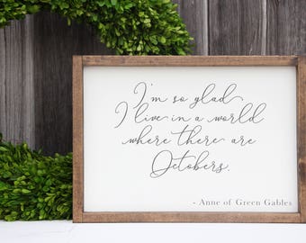 Items similar to Fall Quote Printable I'm So Glad I Live in a World ...