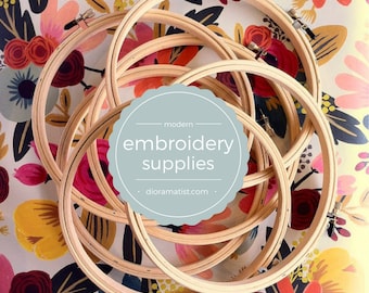 Embroidery Hoops - 7" set of 6 - wood hoops