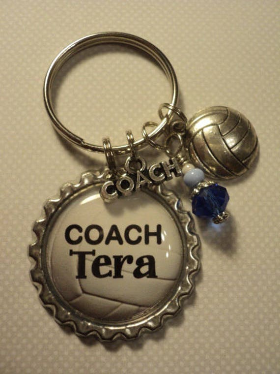 Personalized Sports Coach key chain with charms