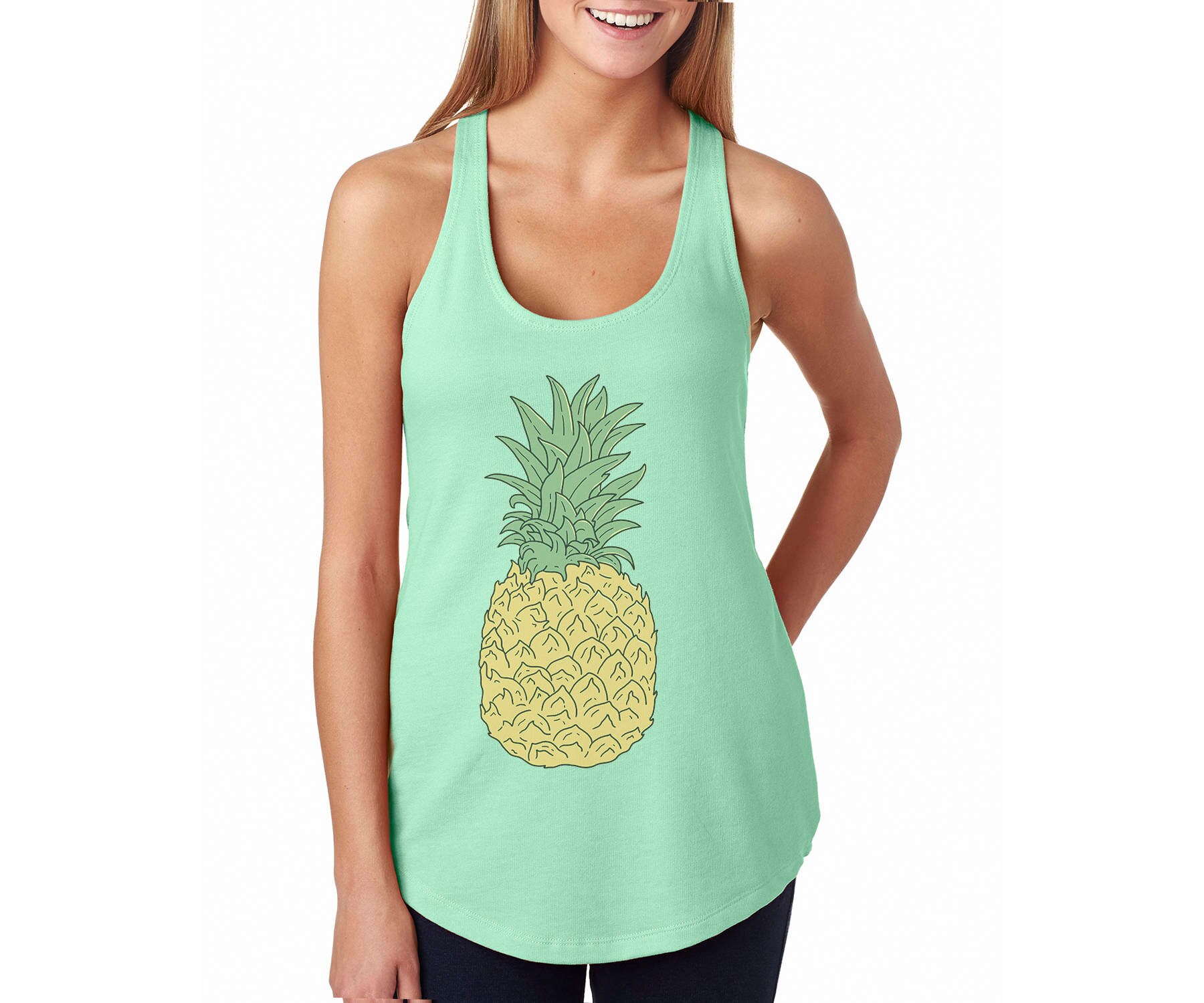 Pineapple Tank Top Womens Graphic Tees Womens Tanks
