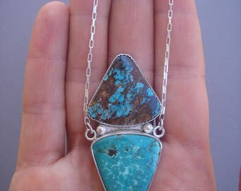 Turquoise Statement necklace 18 1/4''