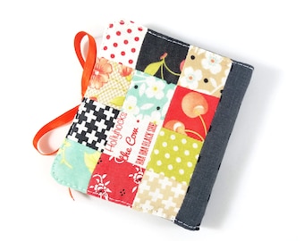 Moda Farmhouse & Mama Said Sew Scrappy Patchwork Needle book with Ribbon Tie Closure