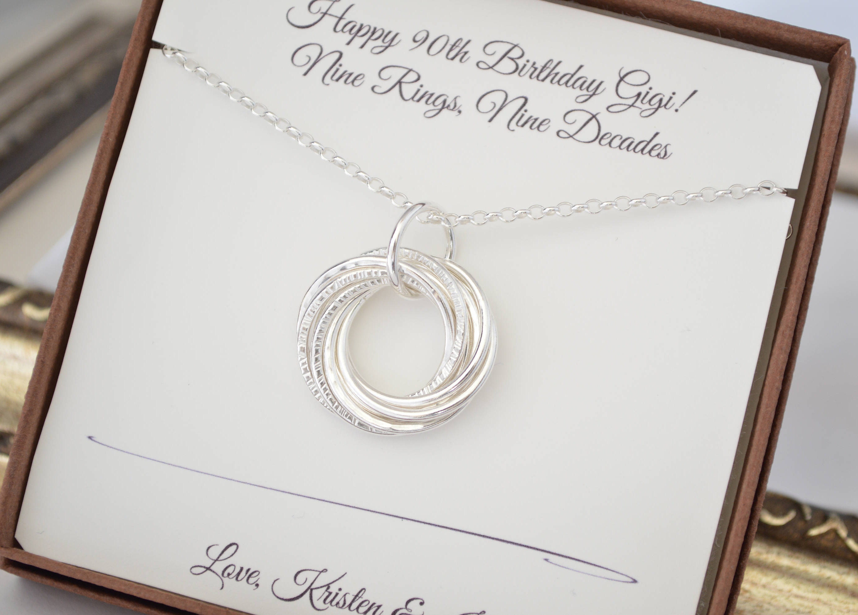 90th Birthday Gift for mother and grandmother necklace